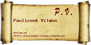 Paulicsek Vilmos névjegykártya