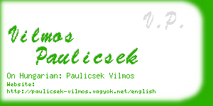 vilmos paulicsek business card